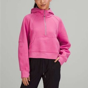 Lululemon Pink Blossom scuba oversized half zip hoodie m/l